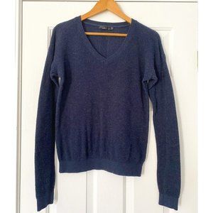 prAna Blue Waffle Knit V-Neck Sweater Women's Size M
